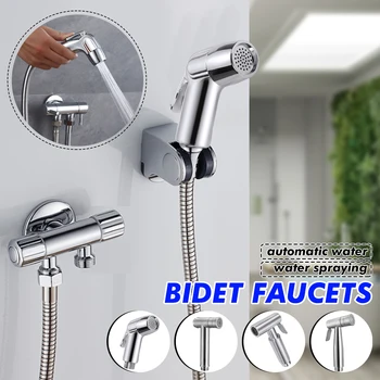 

G1/2'' Bidet Sprayer Handheld Toilet Bidet Sprayer Bathroom Bidet Faucet and Dogs/Cats Pet Shower Faucet with Hose, Valve,Base