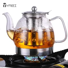 Стеклянный чайник YMEEI 800/1200 мл, газовый стандартный чайник, китайский чайник с фильтром, термостойкий цветочный чай Стеклянный чайник YMEEI 800/1200 мл, газовый стандартный чайник, китайский чайник с фильтром, термостойкий цветочный чай