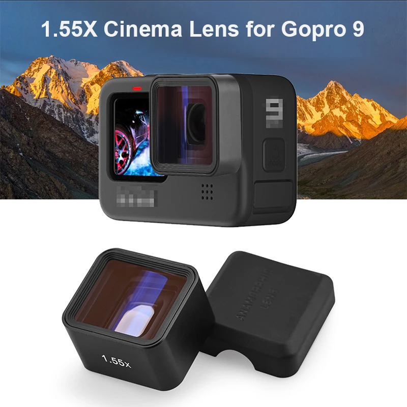 New Hd 1.55x Cinema Lens For Gopro9 Hero 9 Sports Camera Widescreen