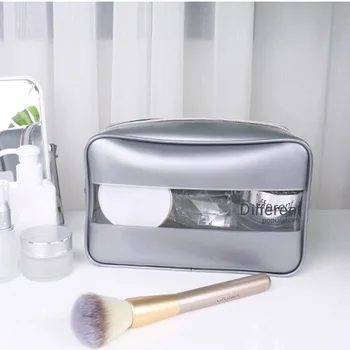 

Fashion Large Capacity Transparent Travel Stereoscopic Makeup Portable Waterproof Washable Splice Cosmetic Bag Bathroom Storage