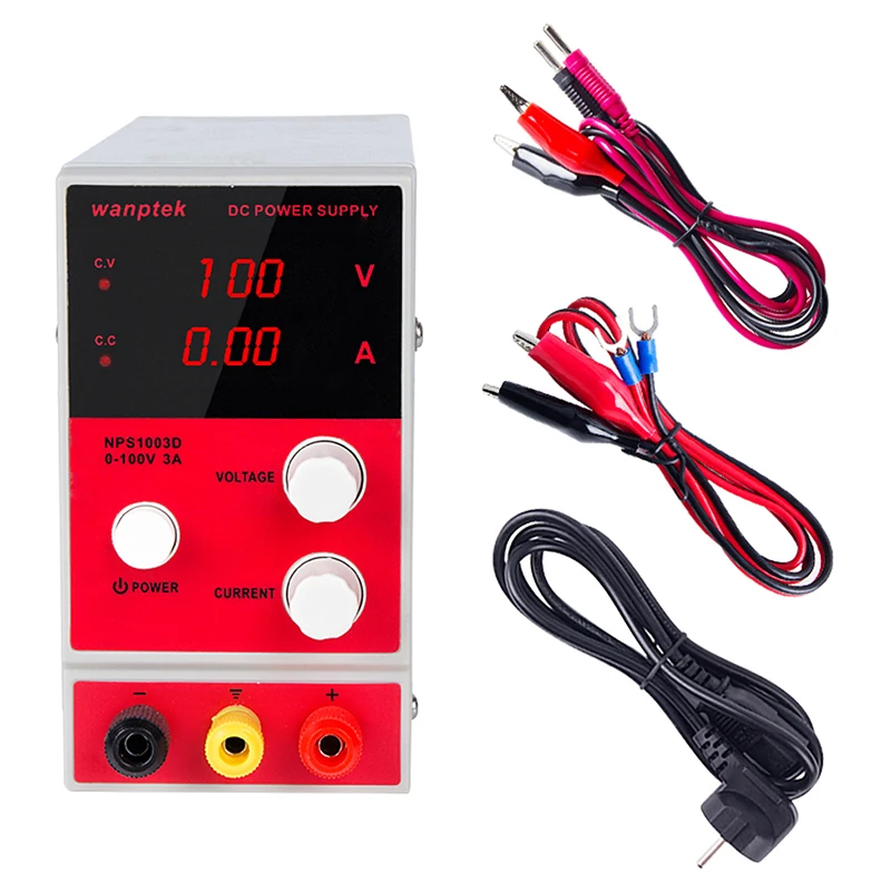 Wanptek DC Регулируемый источник питания 100V 3A Регулируемый Настольный переменный лабораторный источник питания регулятор напряжения и тока