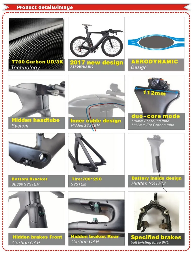 OEM Carbon triathlon bikes TT frame Carbon Time Trial Frame for TT bike