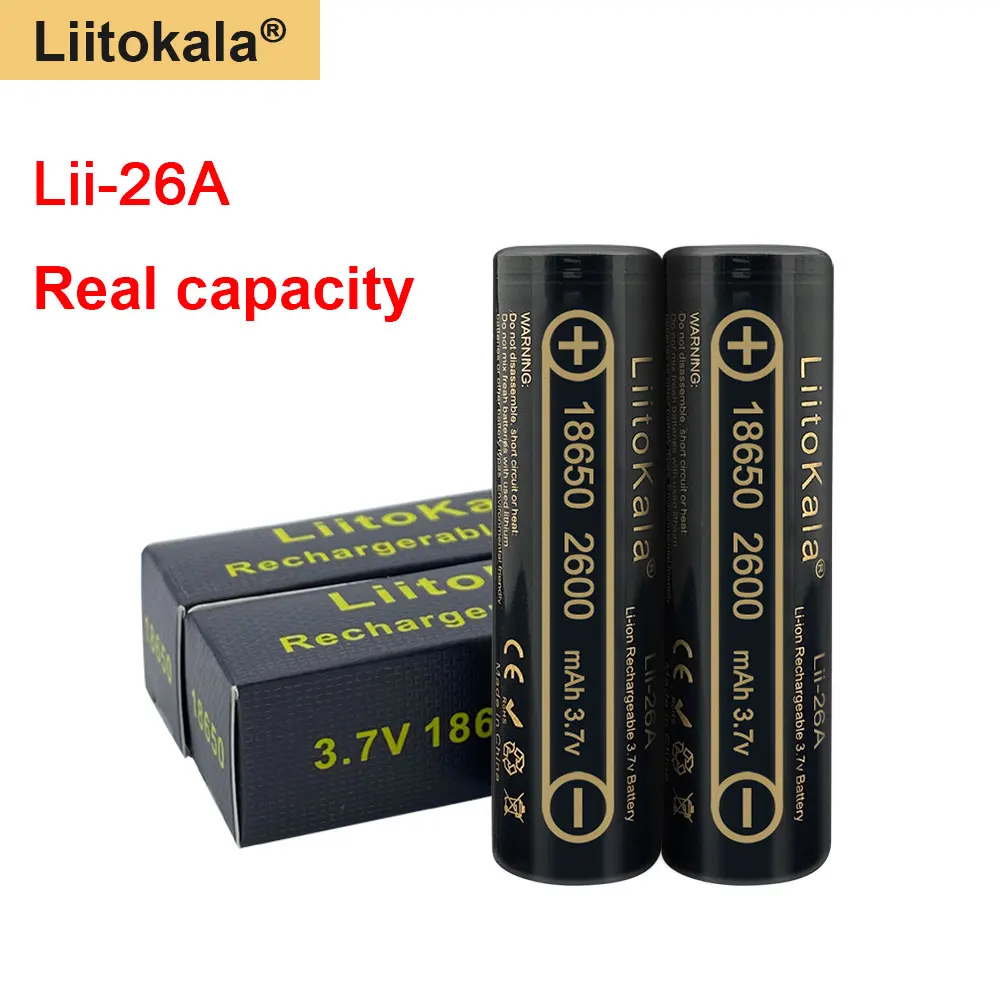 100% оригинальный высококачественный аккумулятор Liitokala 18650 3 7 в 2600 мАч