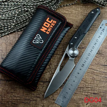 

NOC Knife DG04 440C Blade G10 Carbon Fiber Handle with Pocket Clip for Gift Camping EDC Survival Nylon Case