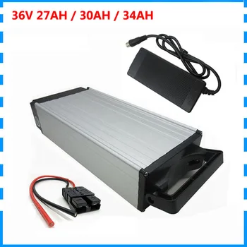 

1000W 36V 27AH E-bike battery 36 V 30AH lithium 18650 rear rack battery pack use F1L 3400mah cell 30A BMS with 42V 2A Charger