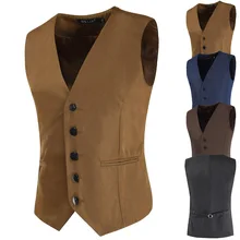 Осенний и зимний мужской Приталенный жилет в Корейском стиле, мужской однотонный жилет, повседневная куртка, жилет