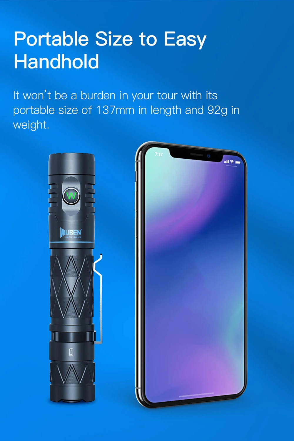 Banco de Potência Luz com 18650 Wuben Alta Potência Lanterna Edc Tocha Tipo-c Usb Recarregável 1200 Lumens Bateria E12r Led 6 de potência edc tocha tipo-c usb recarregável