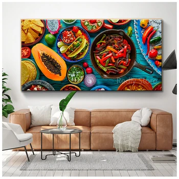 

Full Square round Diamond Painting Mexican Food Mix colorful Sombrero Kitchen Cross Stitch 5d Diy Needlework Embroidery N533