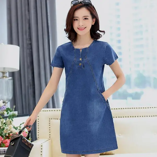 Тонкие джинсовые платья лето 2020 Новое повседневное мягкое джинсовое платье