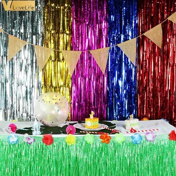 

1x1.2M Curtain Gold Foil Tinsel Fringe Birthday Party Decoration Wedding Photography Backdrop Curtain Photo Props Decor