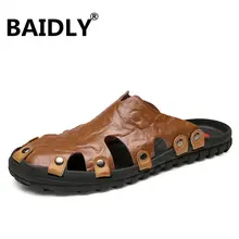 Высококачественные мужские сандалии; кожаные сандалии; летняя повседневная обувь; мужские пляжные сандалии в римском стиле; Sandalias De Hombre De Cuero