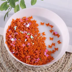 Vibrant Butterfly Nail Sequins - 12 Color Set for DIY Nail Art Decoration (10g) (AB Orange)
