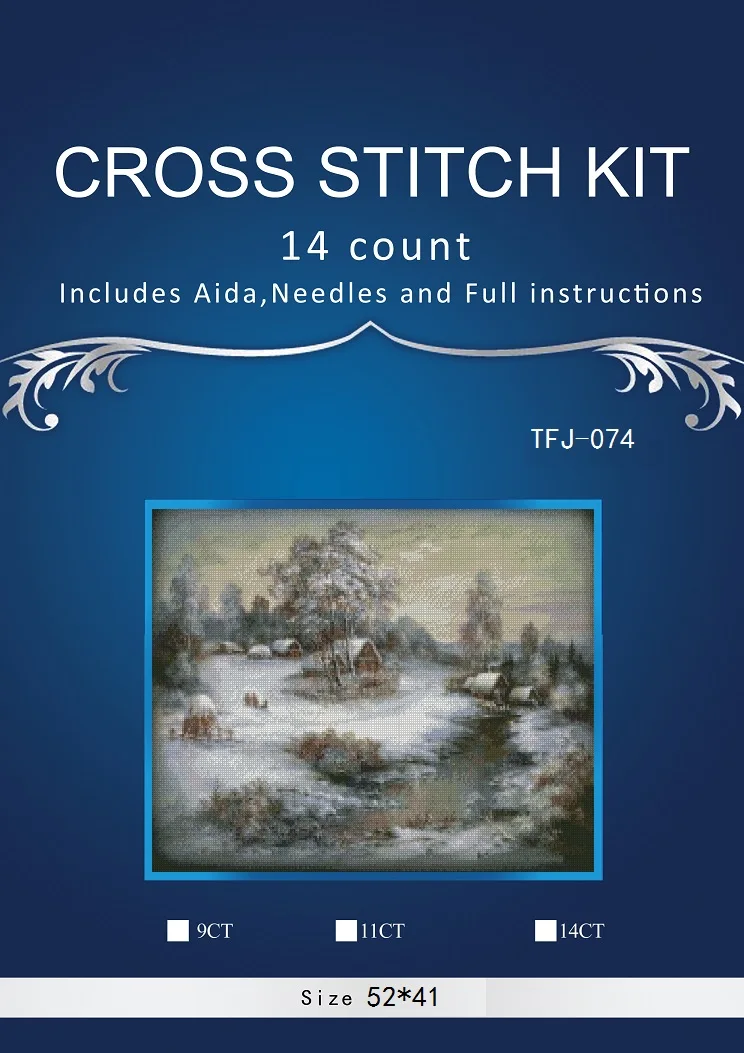 

Embroidery Counted Cross Stitch Kits Needlework - Crafts 14 ct DMC DIY Arts Handmade Decor -snowing 2