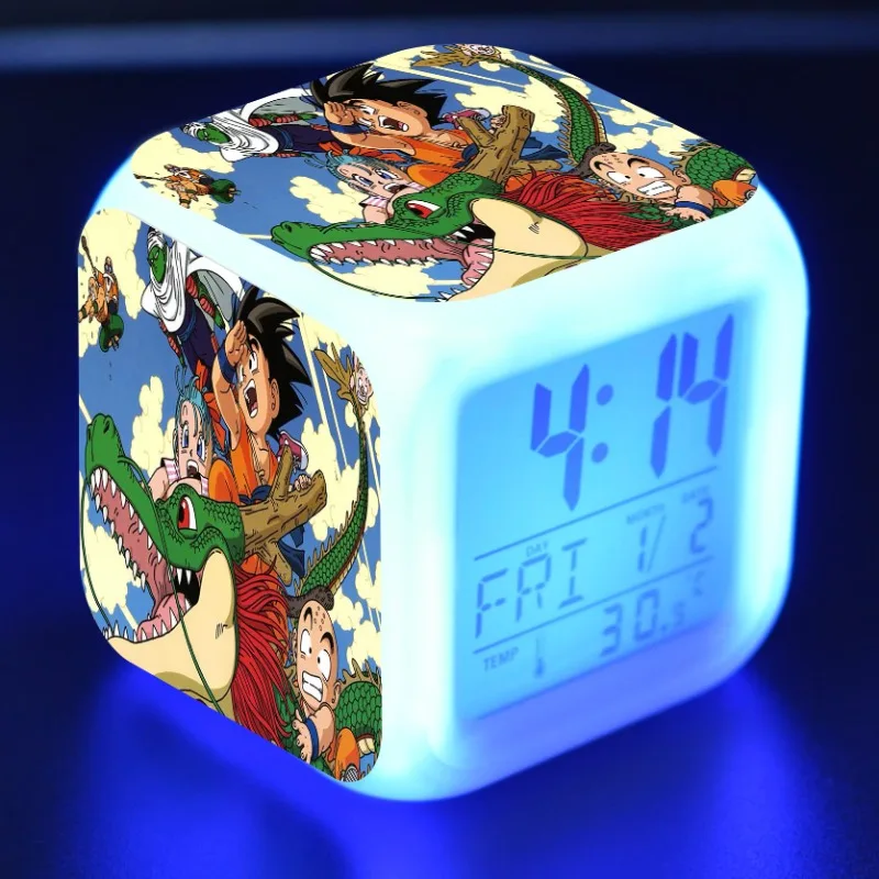 

Figuras Anime Figurines Dragon Ball Z goku Vegeta toys Alarm Clock LED Colorful Flash Touch Light Super Figuras Toys Kids