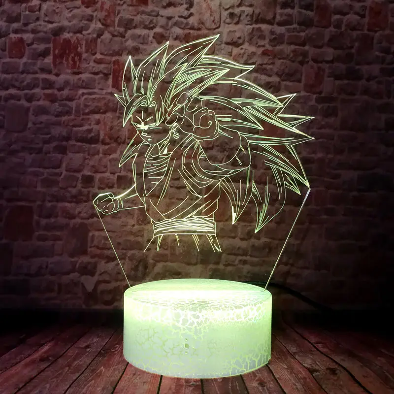 

Dragon Ball Z Anime Figurine 3D Illusion LED Desk Kids Nightlight Colorful Changing Light Dragon Ball Super Goku Figure Toys