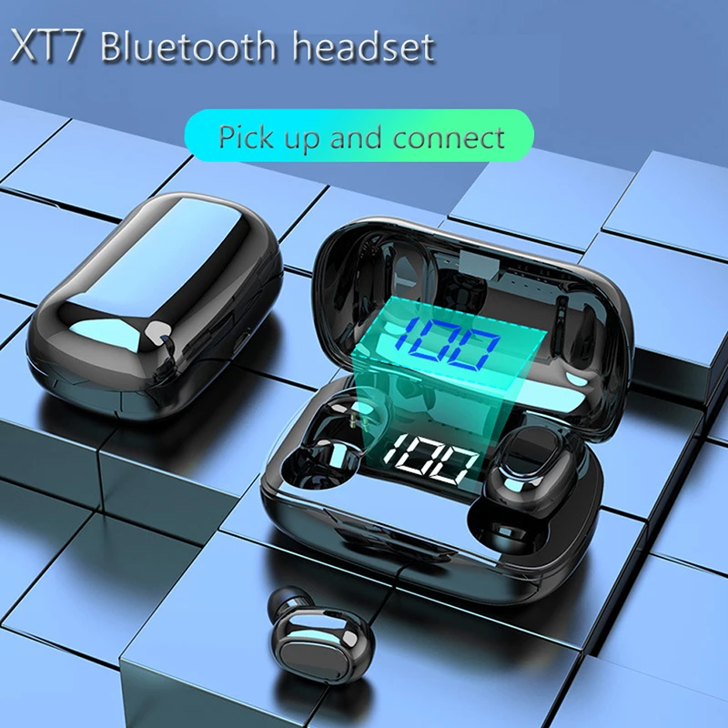 Xt7 наушники вкладыши TWS с Беспроводной Bluetooth 5 0 Hi Fi Звук светодиодный Дисплей