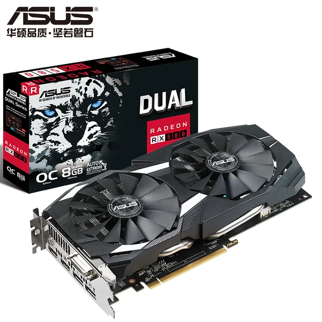 $US $227.35  ASUS RX580-O8G Snow Leopard DUAL-RX580-O8G 1360-1380MHz 8GHz game graphics mining graphics