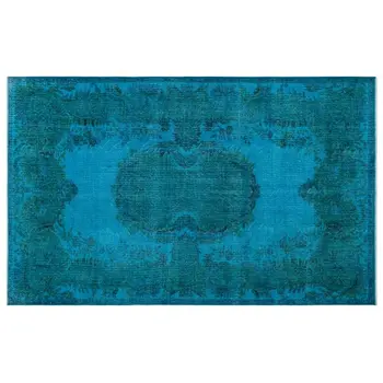 

Handmade Turquoise Vintage Overdyed Turkish Area Rug 182x294 Cm-5'12''X9'8''