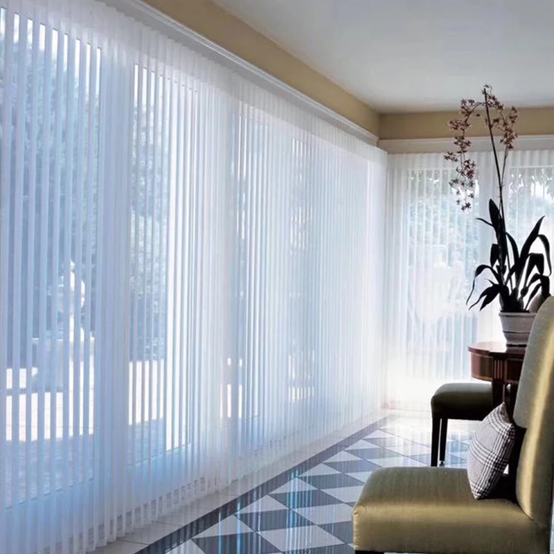 Home Decorative Wholesale Custom Polyester Modern Vertical Blind Door Vinyl Vertical Shade Blind