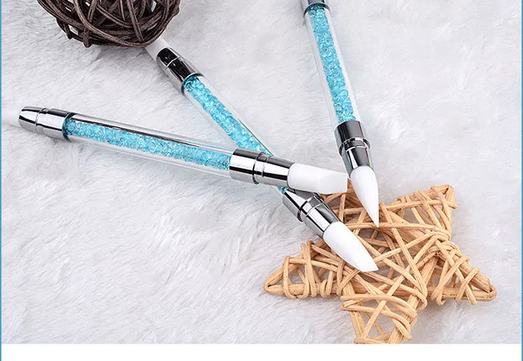 Manicure Implement Double Headed gui jiao bi Carving Embossed Pen Hollow out Fluoresent Marker Blue Diamond Set 3-Piece Set