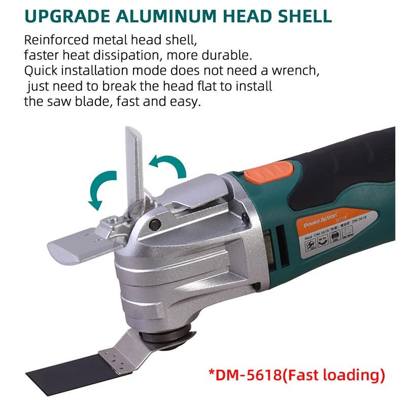 Quick-Release Oscillating Multitool Anti-Vibration Variable Speed Trimmer Renovator Electric Saw With Saw Blades Kit 2