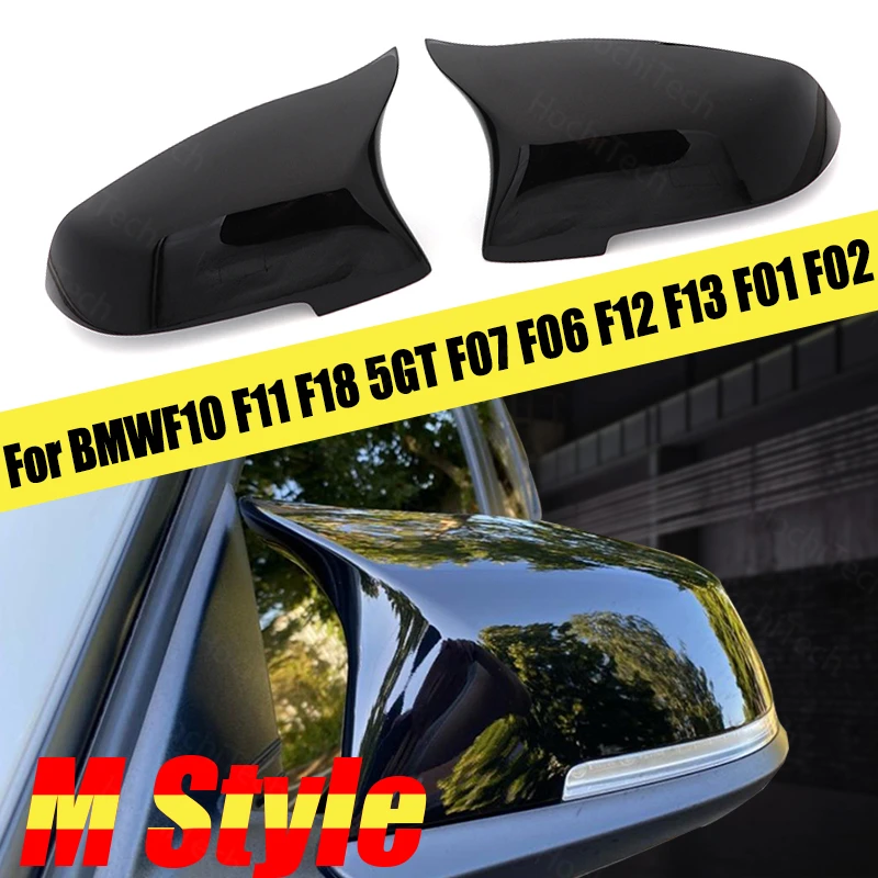 

Rearview Mirror Caps Horn Replacement Black M Style Mirror Cover for BMW 5 6 7 Series F10 F11 F18 5GT F07 F06 F12 F13 F01 F02