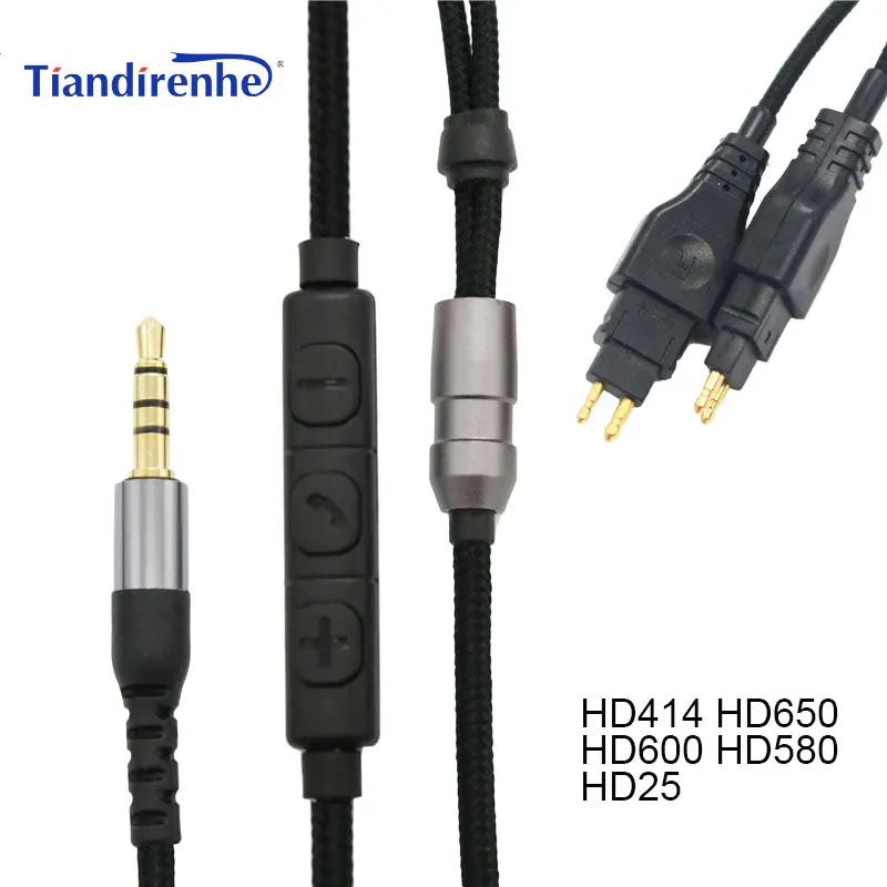 New Headphone Replacement Cable For Sennheiser HD414 HD650 HD600 HD580 HD25 Headphone Headset Stereo Upgrade Audio Cables