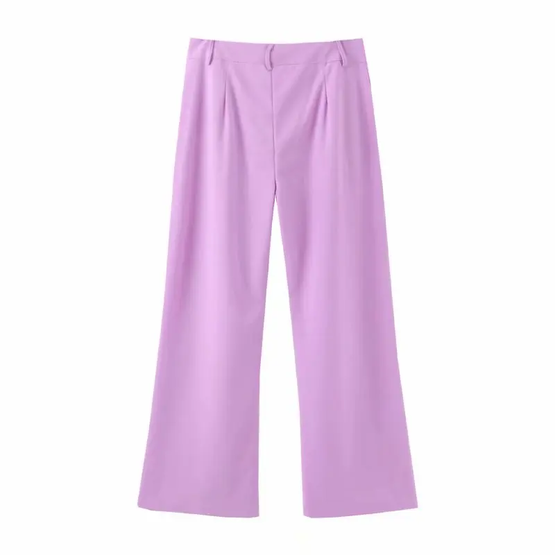 

Fall 2019 casual violet pants women high waist pants slim womens clothing trousers women