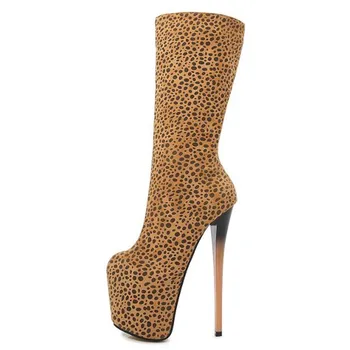 

Round Toe Women Pumps 19CM Thin High Heels Shoes Flock Slip On ZIP Party Wedding waterproof shoes for women heels 2020 black