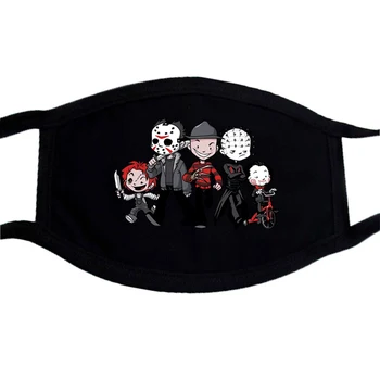 

Cartoon Terror Jason Monster Print Masks Unisex High Quality Dustproof Masks Fashion Washable Reusable Mouth Muffle Mask