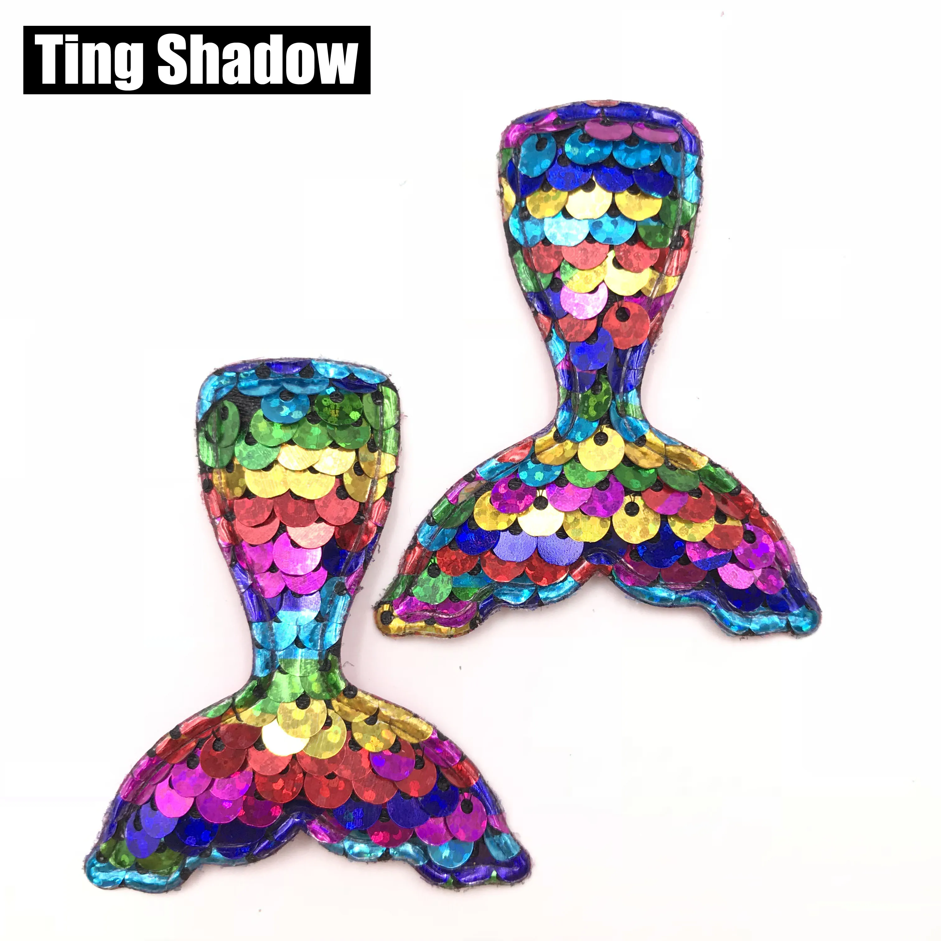 10pcs Glitter Sequins Fabric Mickey Padded Patches Mermaid sequin pads for DIY Crafts Clothes Hats Hairpin Ornament Accessories | Дом и сад