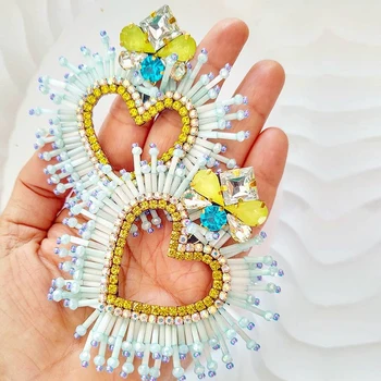 

Boho Aretes Women Earrings For Women Bohemian Earrings Beads Heart Dangle Drop Earring 2020 Brincos Female Fashion Jewelry Gifts