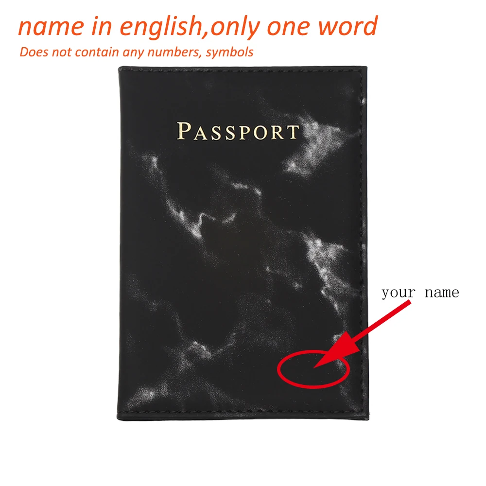 Customize Name Passport Cover Travel Wallet Covers for Passports (only english letters can be, one word,under 8 letters )
