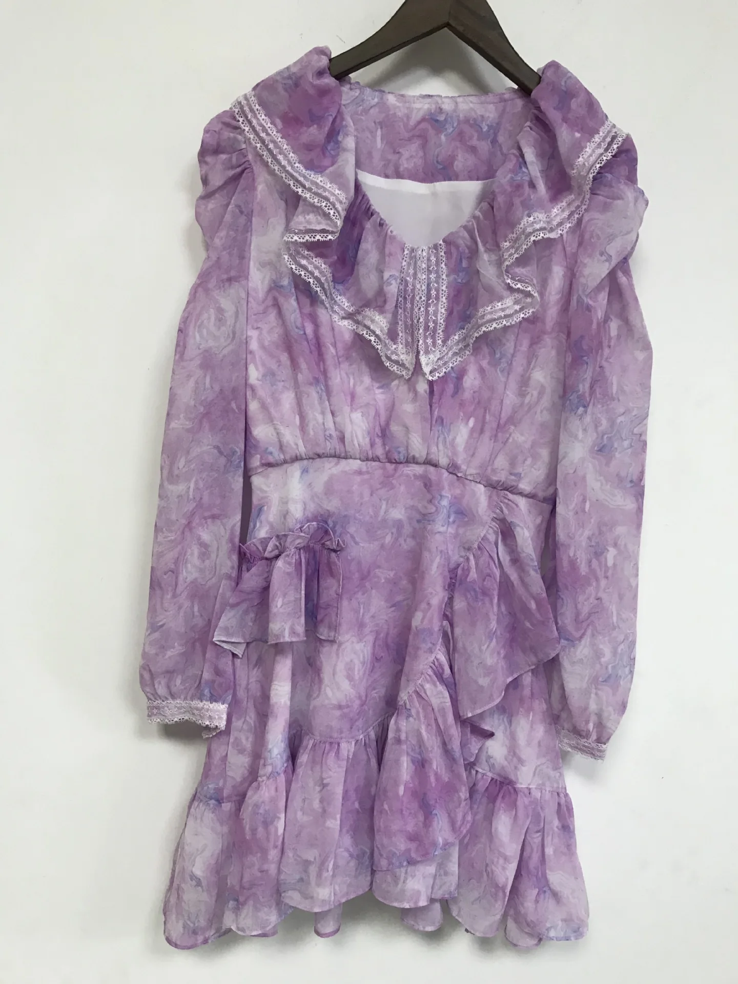 

Women Dress 2020 Spring Summer New Lace Irregular Xiangyu Purple Women's Dress