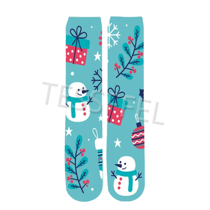 

Tessffel New Year and Christmas Costumes For Men and Women Cartoon Fun Printing Stockings Autumn and Winter Cotton Socks Style4