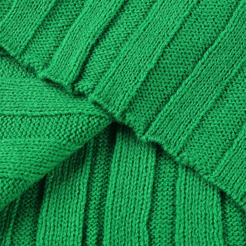 Fashion Ribbed Women's Turtleneck Sweater Green Long Sleeve Shrugs Knitwear Jumper Female Knitted Tops 2025 Autumn Winter
