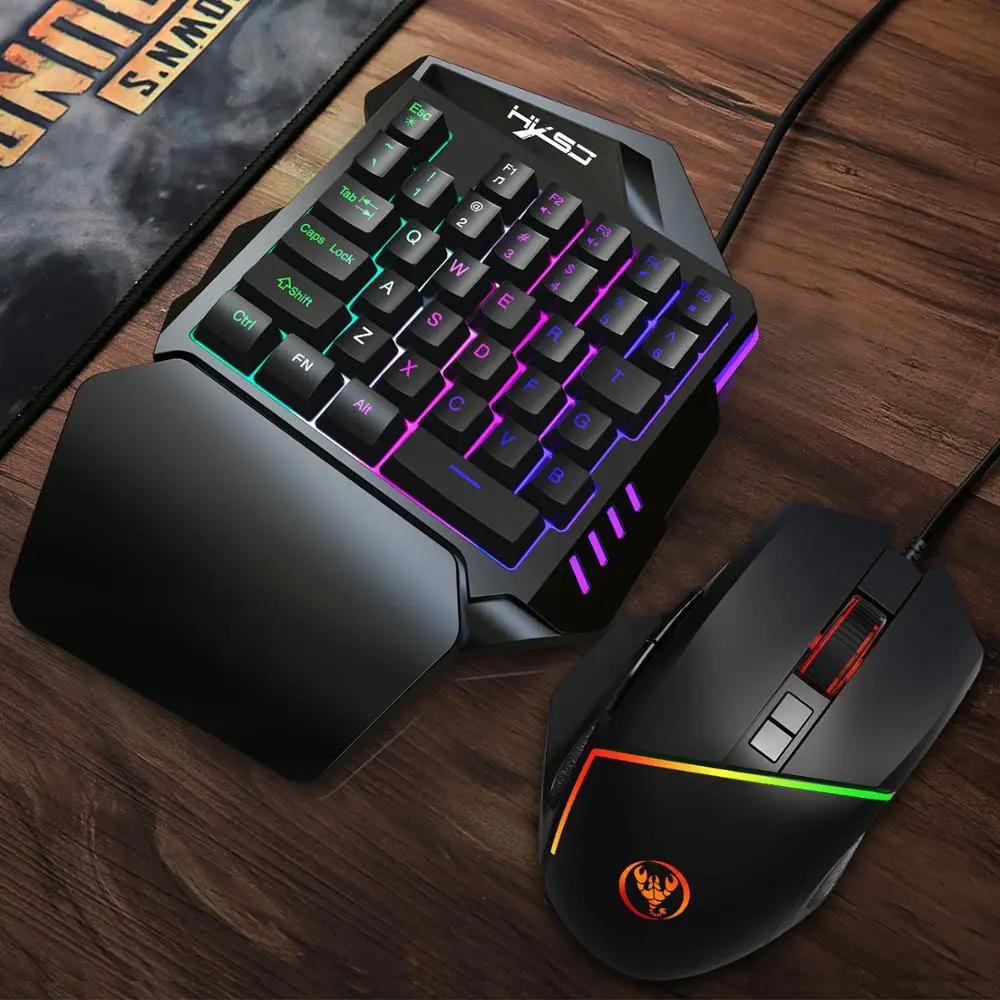 Игровая клавиатура для одной руки с RGB-подсветкой портативная игровая
