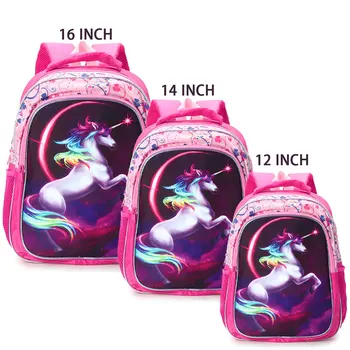 

Fashion Backpack 12/14/16 Inch Horse Design Kids Backpack Girls School Book Bag Travel Accessories Polyester Backpack Gifts