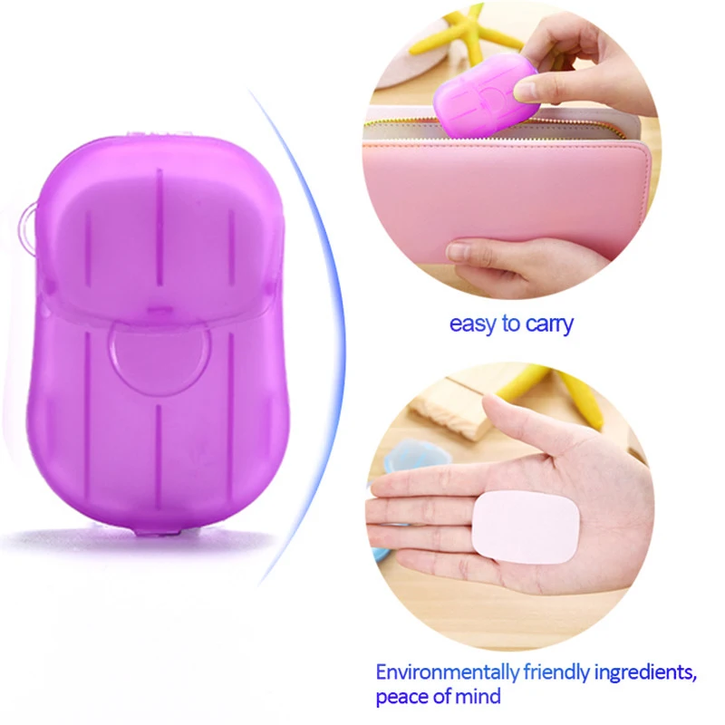 50pcs Travel Soap Paper Washing Hand Bath Clean Scented Slice Sheets 20pcs Boxe Portable Mini Soap|Аксессуары для защитной