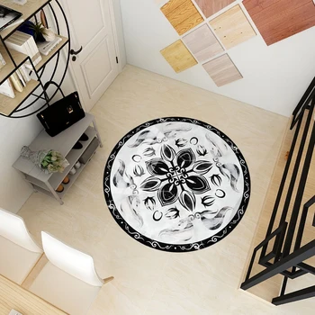 

Round parquet floor stickers living room corridor porch ground decoration stickers self-adhesive aisle transformation tile stick