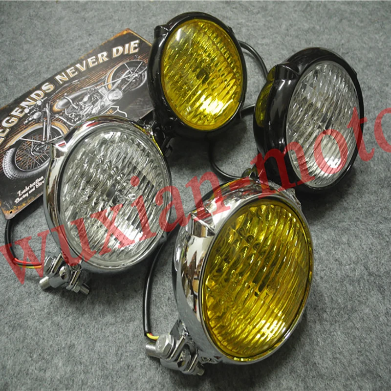 

Motorcycle Headlight Retro For Fit XL883 XL1200 XL48 Dyna Wide Glide Bobber Custom Chopper Cruisers