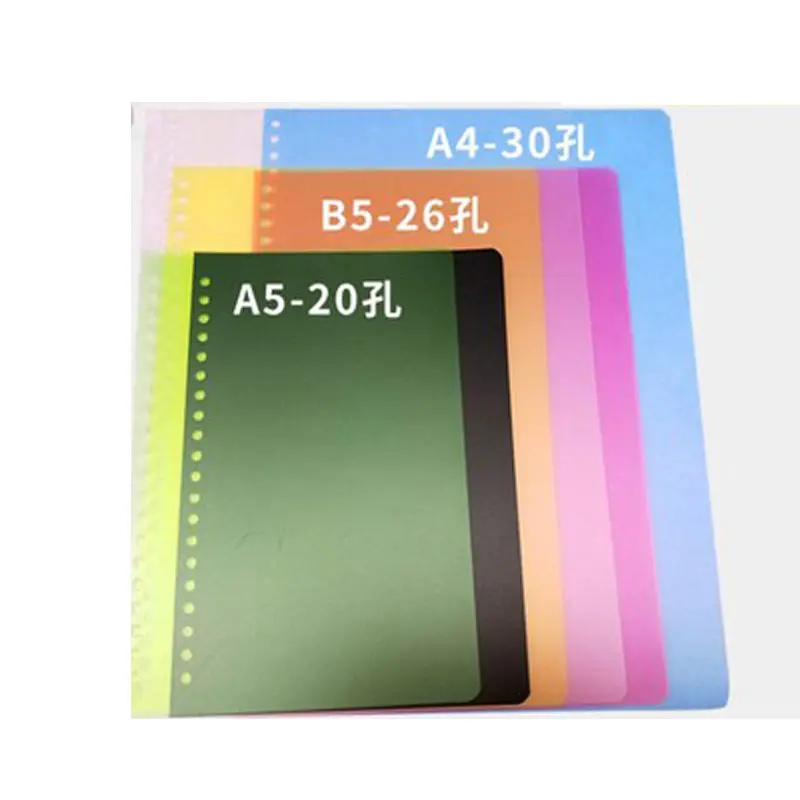5 Sheets A4 A5 B5 Notebook Page Binder Candy Color PP Loose-leaf Cover 30 26 20 Hole  index Divider Separator  Accessory