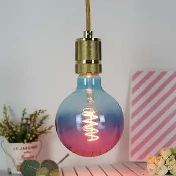 

G125 Purple Blue Color Gradient Energy Saving Soft Filament Edison Bulb Decoration E27