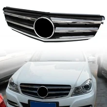 Auto Car Front Grille Mesh Grill For Mercedes-Benz C-Class W204 C300 C350 C250 2008 2009 2010 2011 2012 2013 w/ Emblem