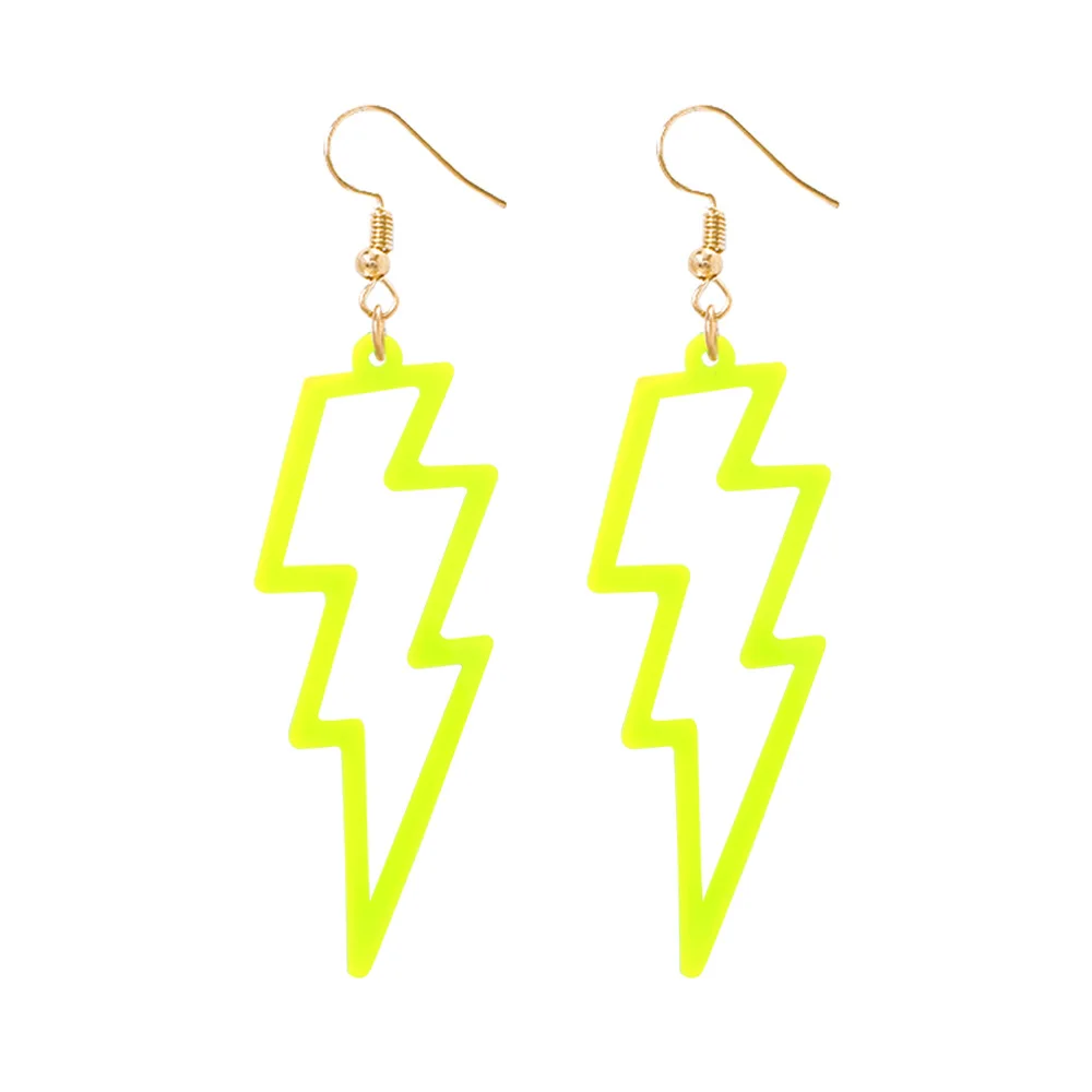 

Lighting Dangle Earrings Drop Neon Earring Long Resin Rose Yellow White Fashion Jewelry Summer Holiday Aretes Boho Indian A021
