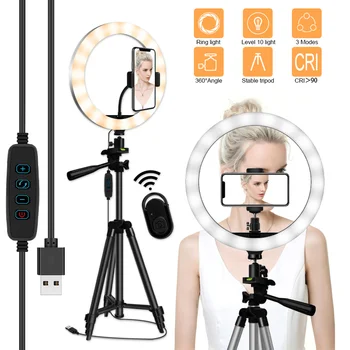 

2020 New 12 Inch LED Ring Light Anchor Beauty Live Light Led Mobile Phone Photo Photoflood Lamp Tripod ring light with stand