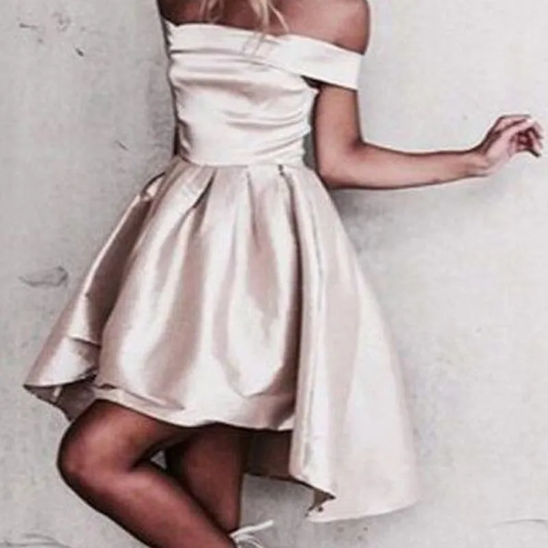 champagne homecoming dress short