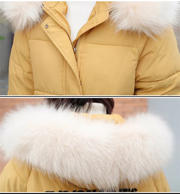 Зимняя куртка, Женская парка, пальто, Модный женский пуховик, хлопковая куртка с меховым воротником, с капюшоном, большой размер, верхняя одежда JIU070