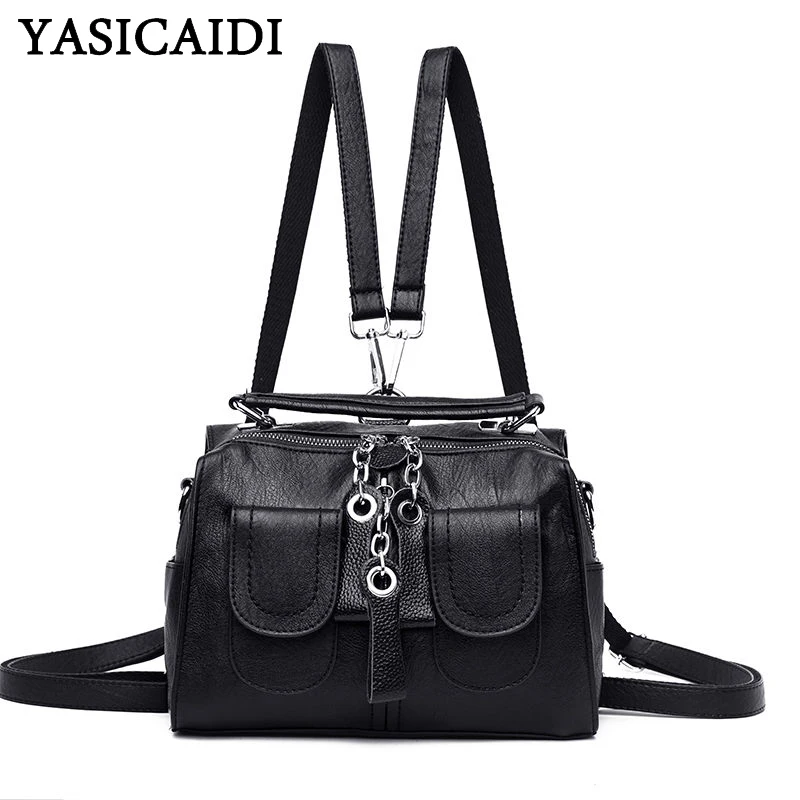 

YASICAIDI 2019 PU Women Handbags Casual Tote Satchel Detachable Shoulder Bag Multi-Pocket Leather Crossbody Bag sac main femme