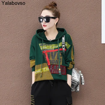 

Female Hooded Printed Two Piece Sets Tracksuit 2020 New Korean Styles Womens Casual Hoodies And Pants Ladies Punk Black Suits